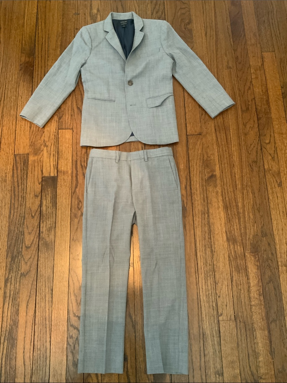 Boys Crewcuts gray suit 
Jacket size 12 
Pants size 10
